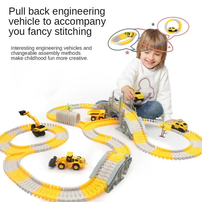 Строительный грузовик железнодорожный автомобиль детские игрушки собранный