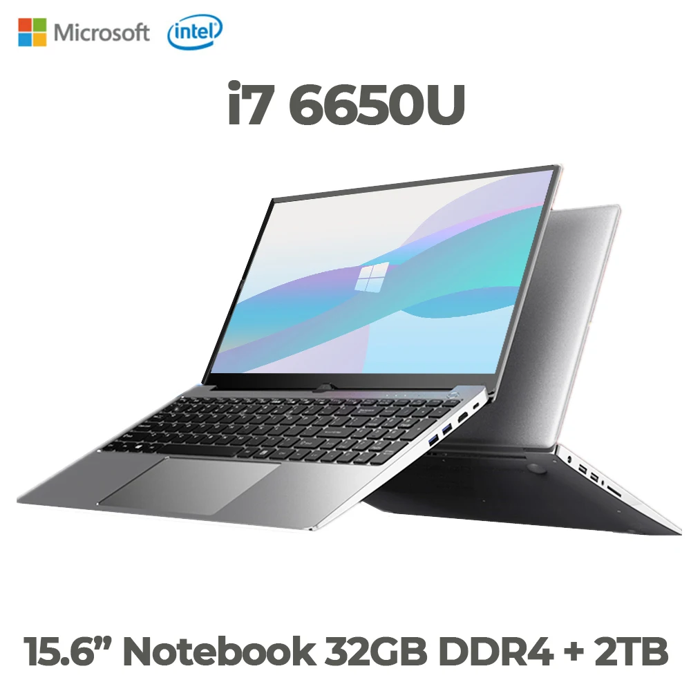 Newest 15.6 Inch Laptop Intel i7 6650U Metal Ultrabook 1920*1080 IPS FHD Windows 10 Gaming Computer Notebook 5G WiFi Bluetooth