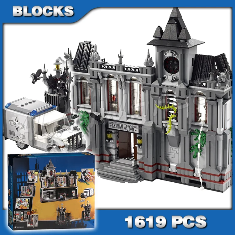 

1619pcs Super Fighter Arkham Asylum Breakout Security Van Gate Joker Penguin 07044 Building Blocks Toy Compatible With Model