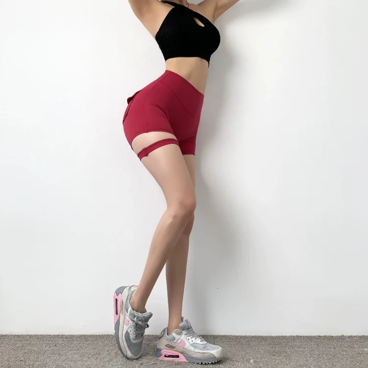 Брюки-карго персиковые с высокой талией и рукавом 3/4