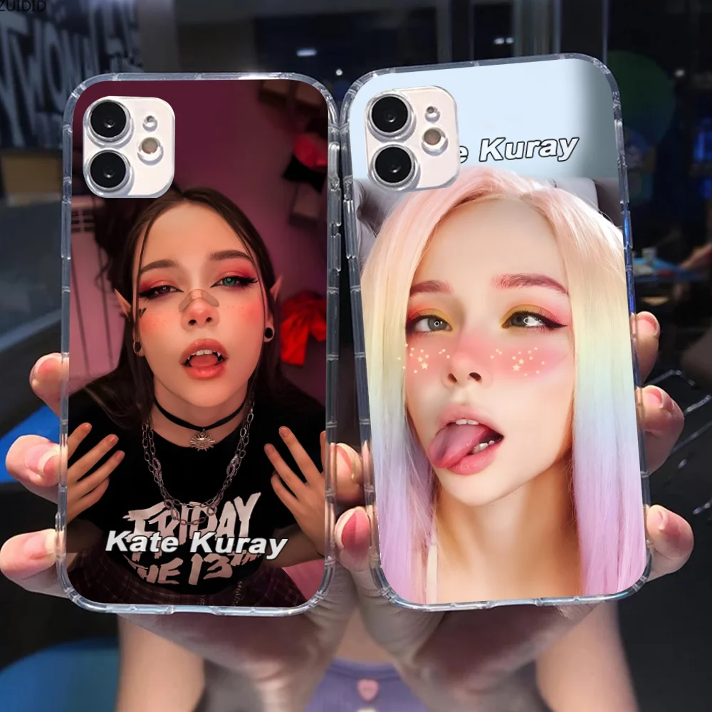 Kate Kuray Mobile Phone Case for iPhone 16 15 14 13 12 11 X XR XS Pro Max Plus Mini Clear Transparent Smartphone Cover Cellphone