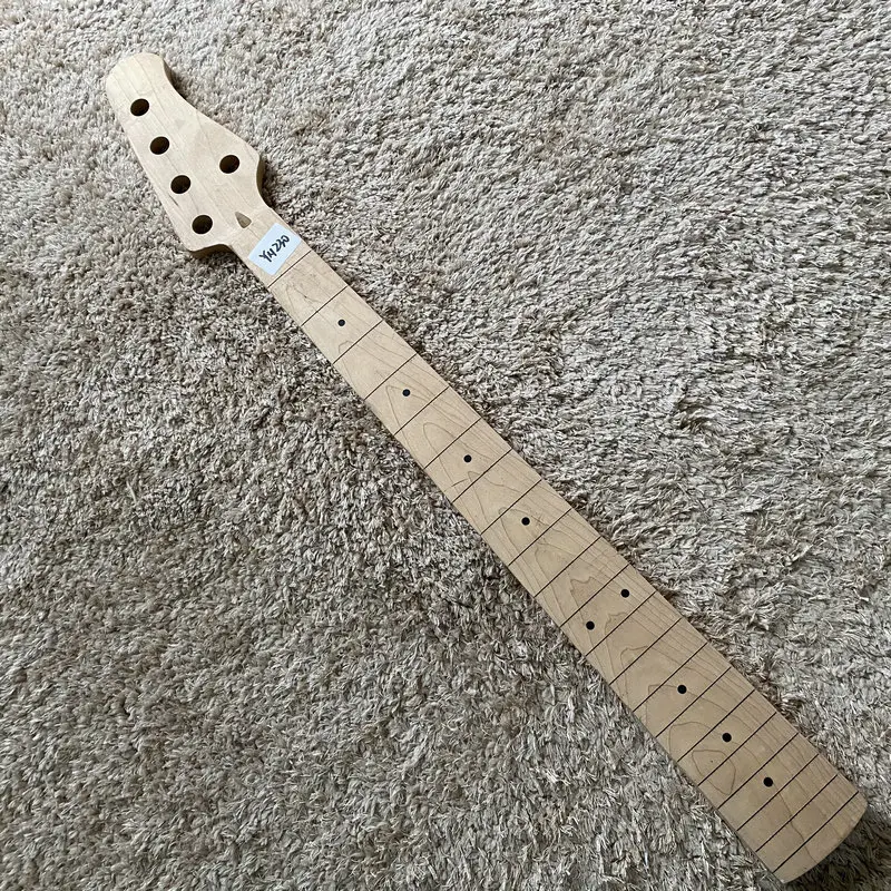 

5 струн бас шея Незаконченный клен с 21 ладом 864 весы без логотипа без ладов без краски DIY YN230