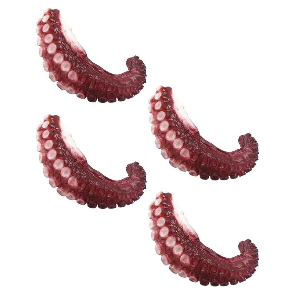 

4 Pcs Ocean Decor Squid Party Decors Pretend Simulation Octopus Claws Artificial Seafood Models Plastic Child