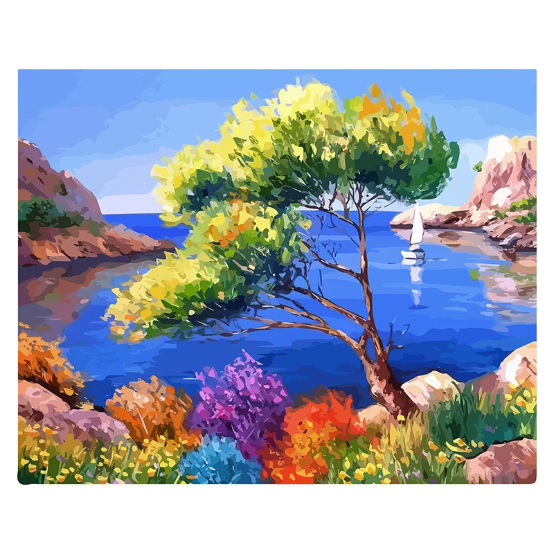 

4081Ann-Tulip diy digital oil painting oil painting acrylic flower painting explosion hand-filled landscape painting