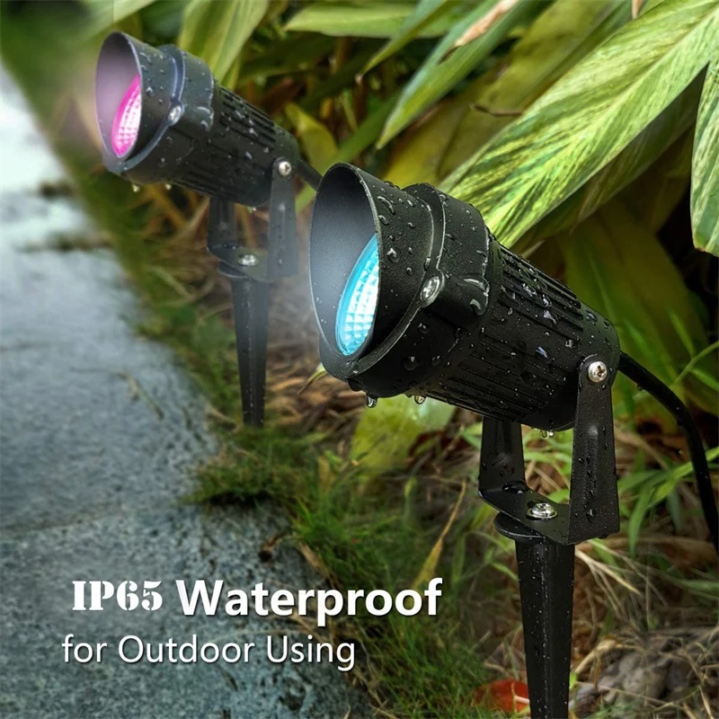 Светодиодная уличная лампа для газона 10 Вт RGB IP65 водонепроницаемый точечный