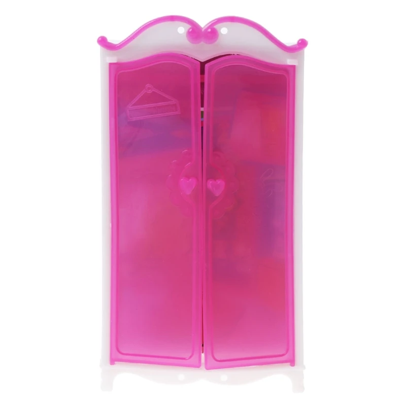 

Q0KB Dollhouse Miniature Wardrobe 12’’ Dolls Bedroom Decoration Scaled Furniture Accs