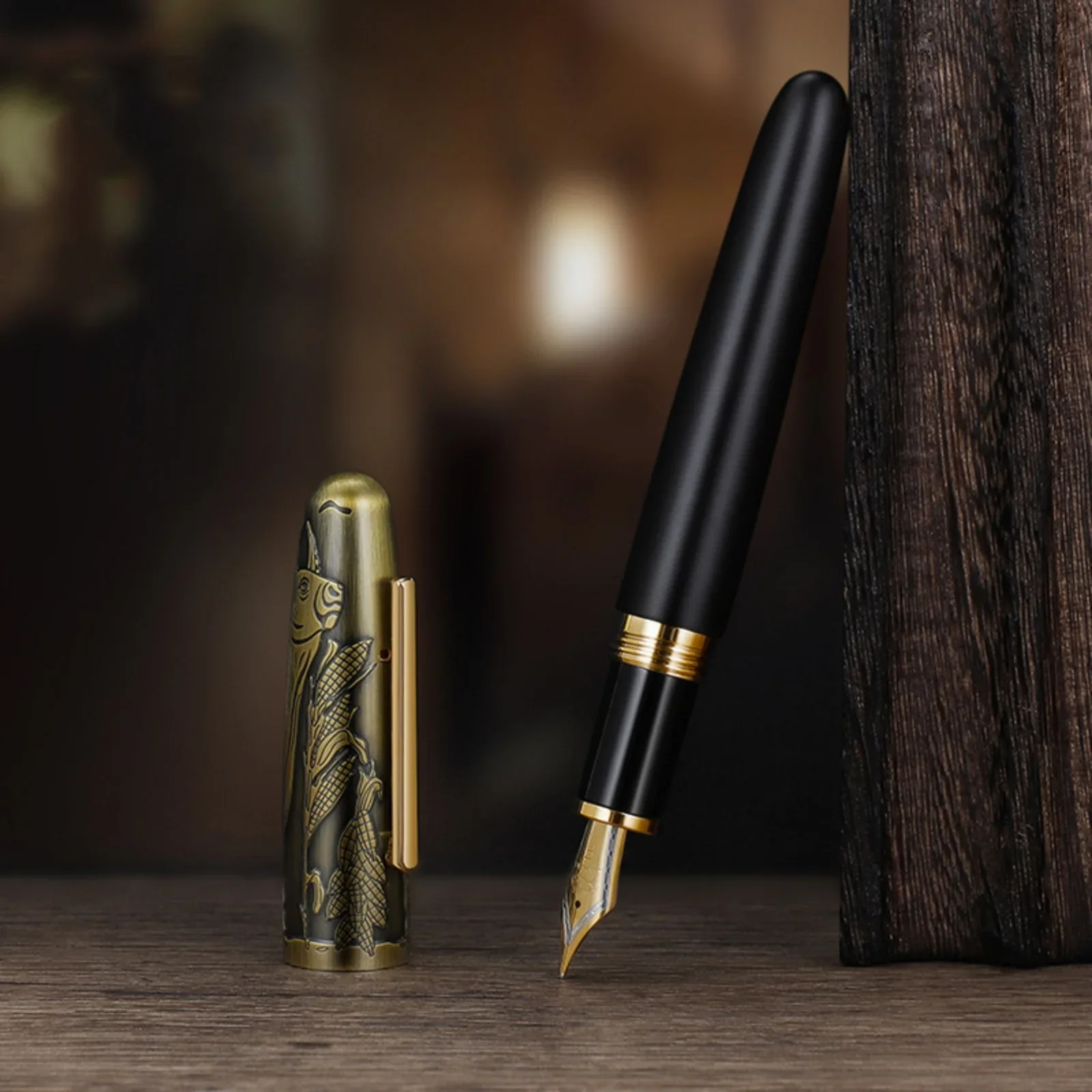 

JinHao 9056 деревянная перьевая ручка EF F nibs