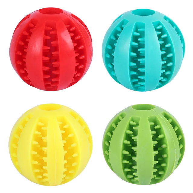 Natural Rubber Pet Dog Toys Dog Chew Toys Tooth Cleaning Treat Ball Extra-tough Interactive Elasticity Ball for Pet Accessories 6