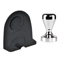 coffee tamper set 51mm coffee tamper mat silicone rubber tampering corner mat coffee maker accessories