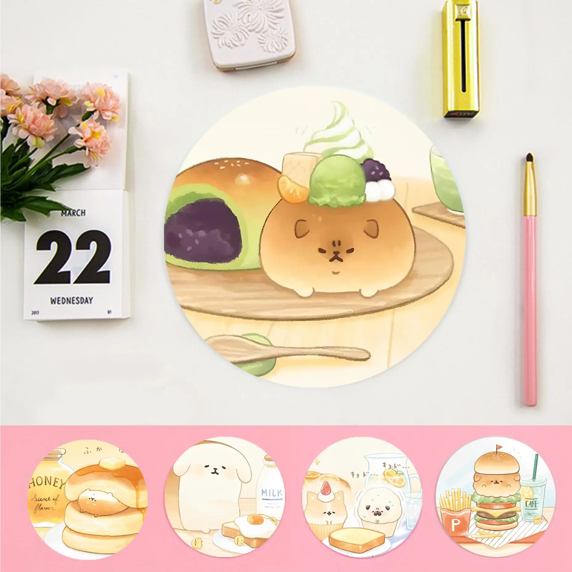 

Shiba Inu INS Tide Large Cartoon Anime 20x20cm Round Kawaii Cartoon Anime Gaming Mouse Pad Keyboard Mouse Mats Deskpad