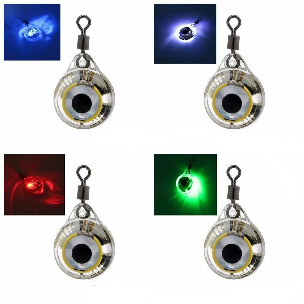 

5X 10X Mini Underwater Fish Attraction Lamp Lure Green/Red/Blue/White/Colorful LED Flashing Fishing Lure Light Squid Bait