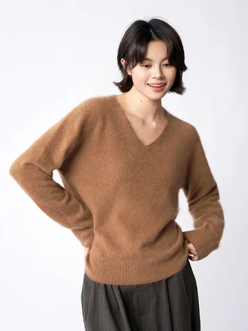 SuyaDream женские пуловеры из кашемира и шерсти  оливкового цвета