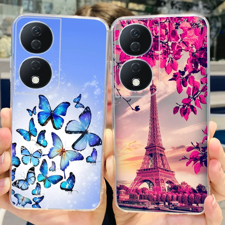 Чехол для Honor X7b Φ с изображением милого кота бабочки мягкие силиконовые чехлы