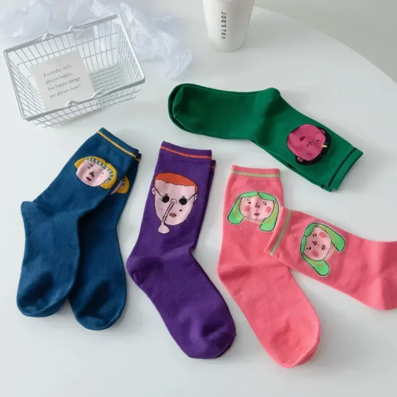Носки унисекс в стиле Харадзюку с героями мультфильмов женские индивидуальные