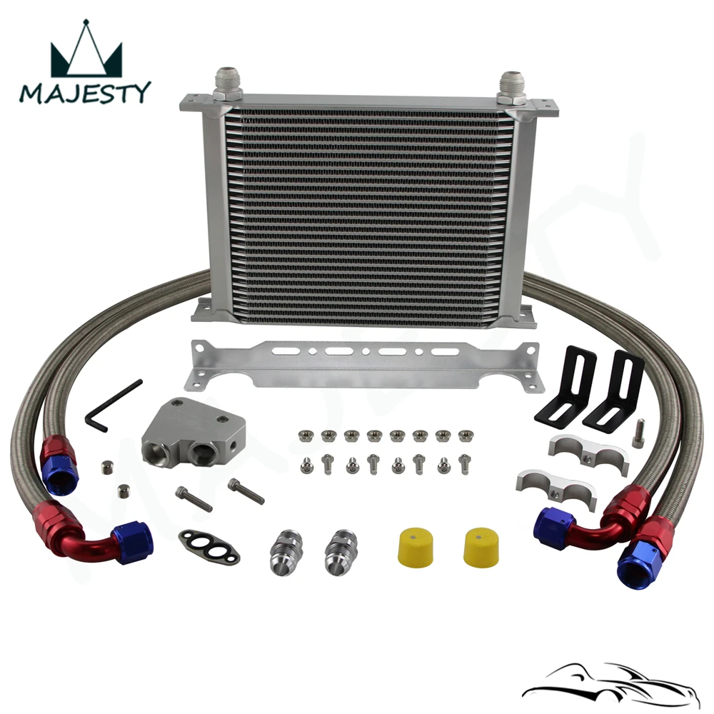 

28 Row Engine Oil Cooler Kit + Sandwich Plate Adapter Fit For LS1 LS2 LS3 LSX VE HSV