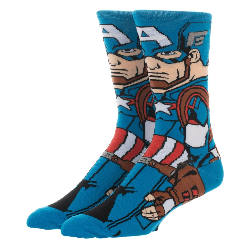 Hot Sale 1Pair Marvel Anime Print Socks Men's Women socks Cartoon Knee-High Cosplay Sock Hip Hop Adult Casual |