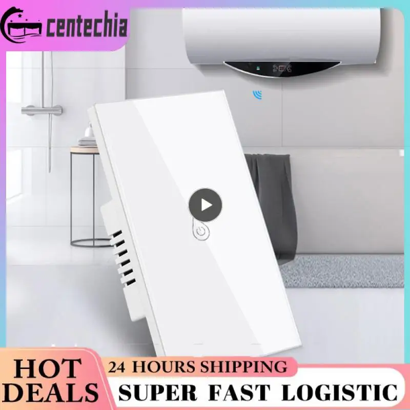 

20a Wifi Water Heater Switch Zero Live Wire Smart Home Timing Function Ac 100-240v Touch Panel Switch Touch Panel