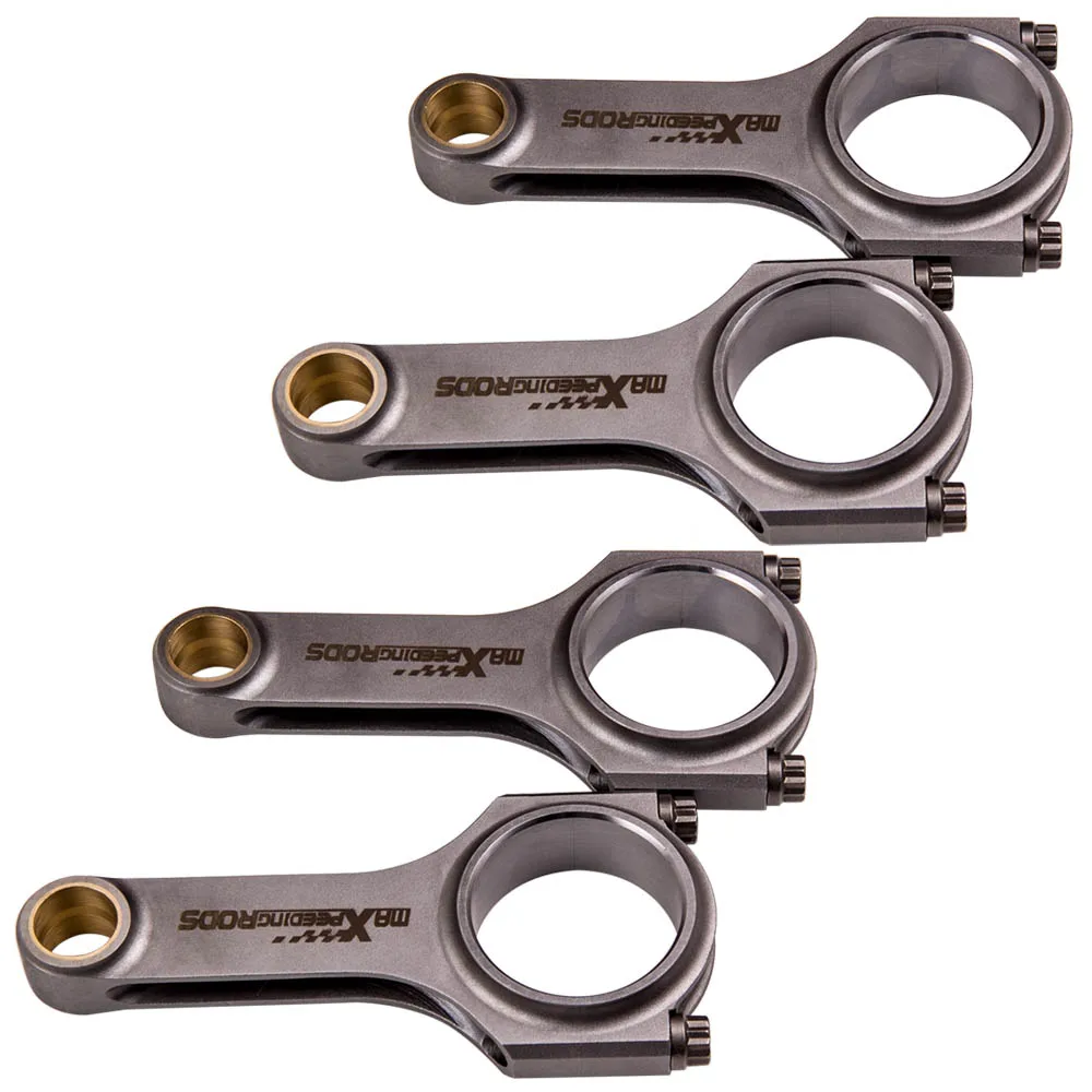 

4x Forged 4340 EN24 Connecting Rods for Mitsubishi 4G93 Lancer Mirage Space 1.8 5.255" 133.3mm Conrods Balanced Shot Peen Cranks