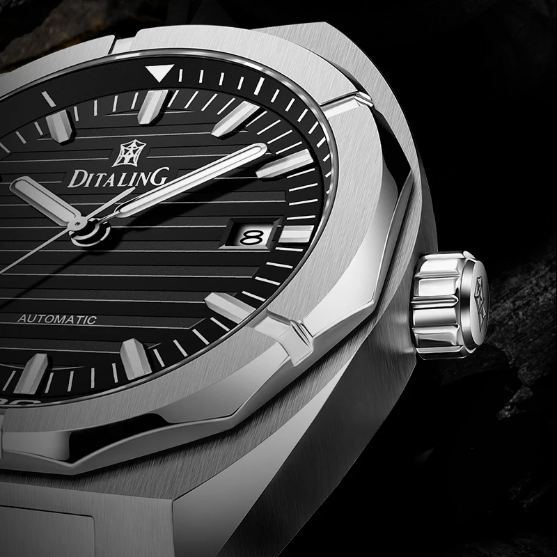 

Sapphire Crystal Automatic Mechanical Watch Classic Retro Oak Wristwatch 50M Waterproof Luminous Calendar Auto Date Gift For Men