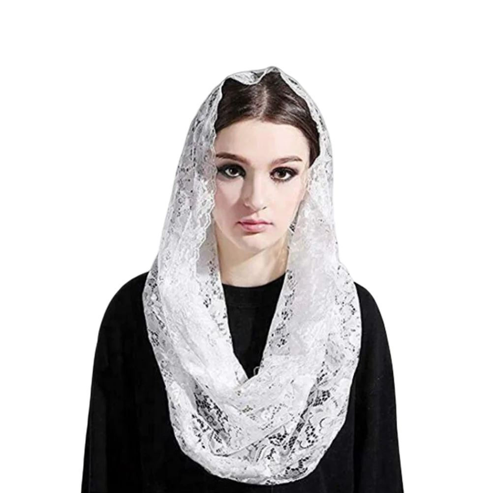 

White Mantilla Catholic Veil Church Veil Chapel Veil Scarf Covering Latin Mass for