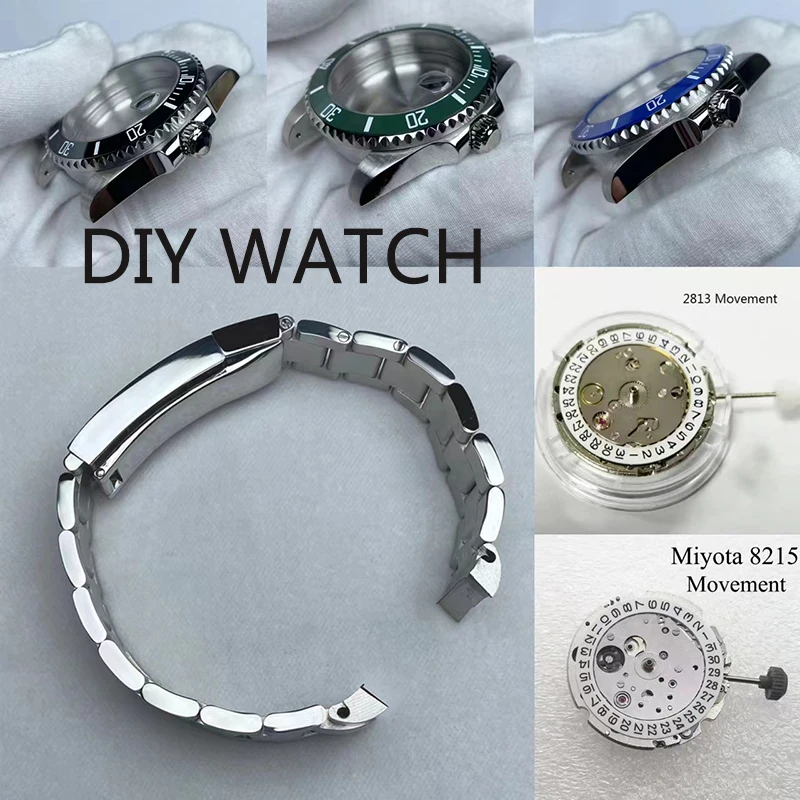 

DIY AAA Watch For Men 40mm Sapphire Mirror Submarine Dating Men's Waterproof Watches 904 Steel Strap 2813 Miyota 8215 Movement