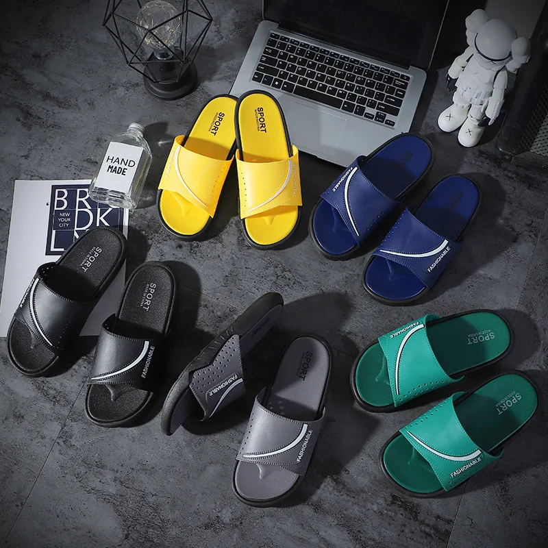 

Men Slippers Men Sandals PVC Thick Sole Non-slip Increase Solid Color Beach Shoes Men Outdoor Sandals Flip Flops Men Shoes