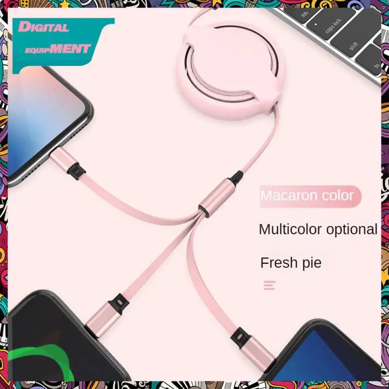 

Folding-resistant Charging Data Cable High-quality Data Transfer Cable Silicone Portable Three-in-one Charging Line Retractable