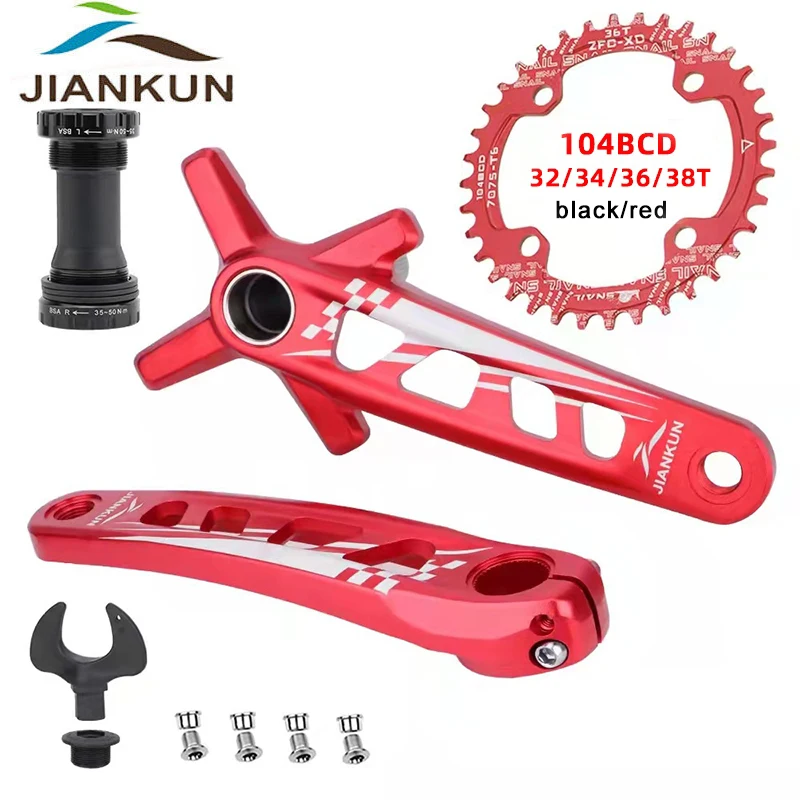 Jiankun 104bcd Hollowtech Велосипедный Шатун Шириной 170 Мм С Узкой Короной Педаль Для