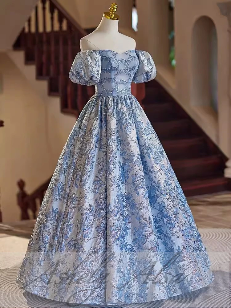 Женское винтажное платье с коротким рукавом пышное длинное для выпускного