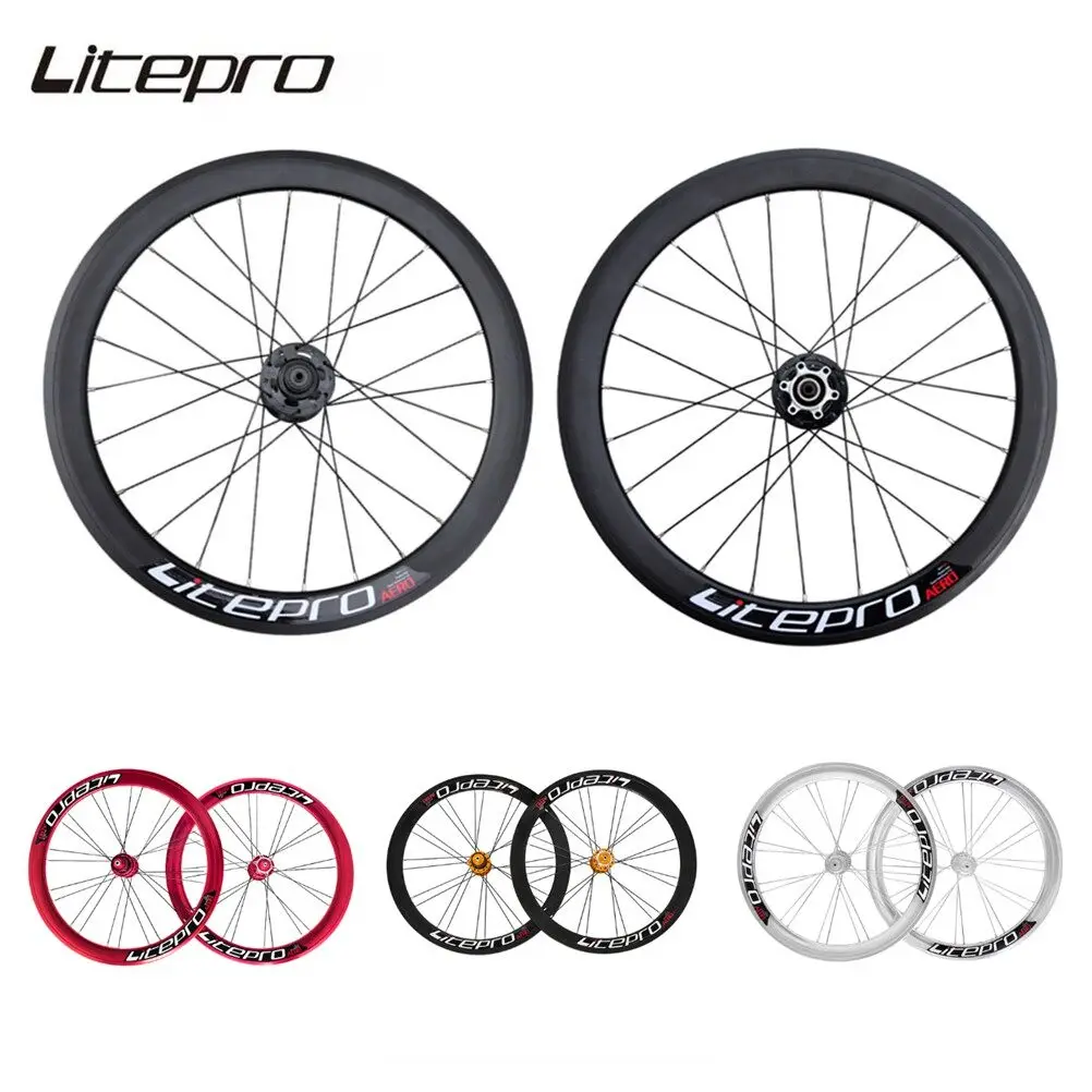 Колесная пара Litepro Elite для складного велосипеда, 20 дюймов, AERO S42 451, высокопрочные колесные диски из алюминиевого сплава для скорости 8/9/10/11