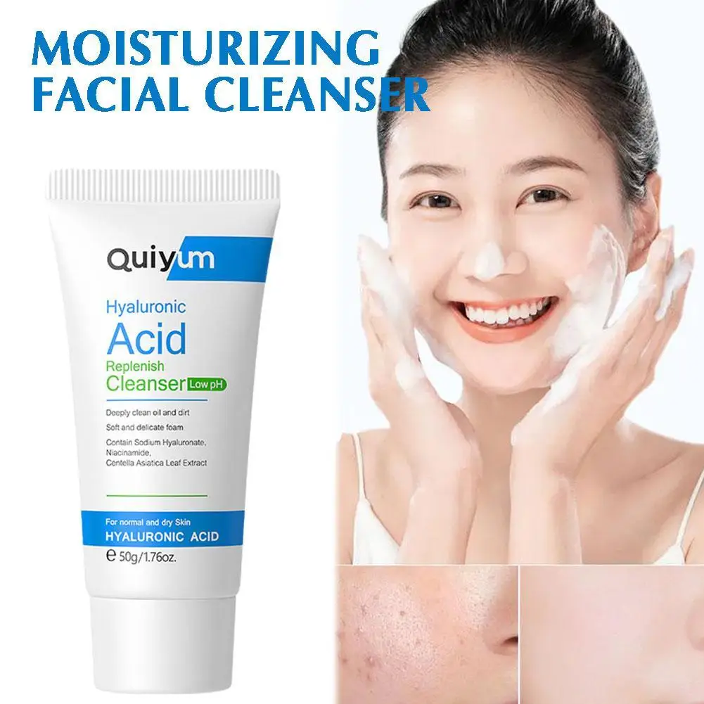 

Hyaluronic Acid Moisture Cleansing Facial Cleanser Shrink Pores Deep Clean Oil Control Remove Blackhead Moisturizing Skin Care