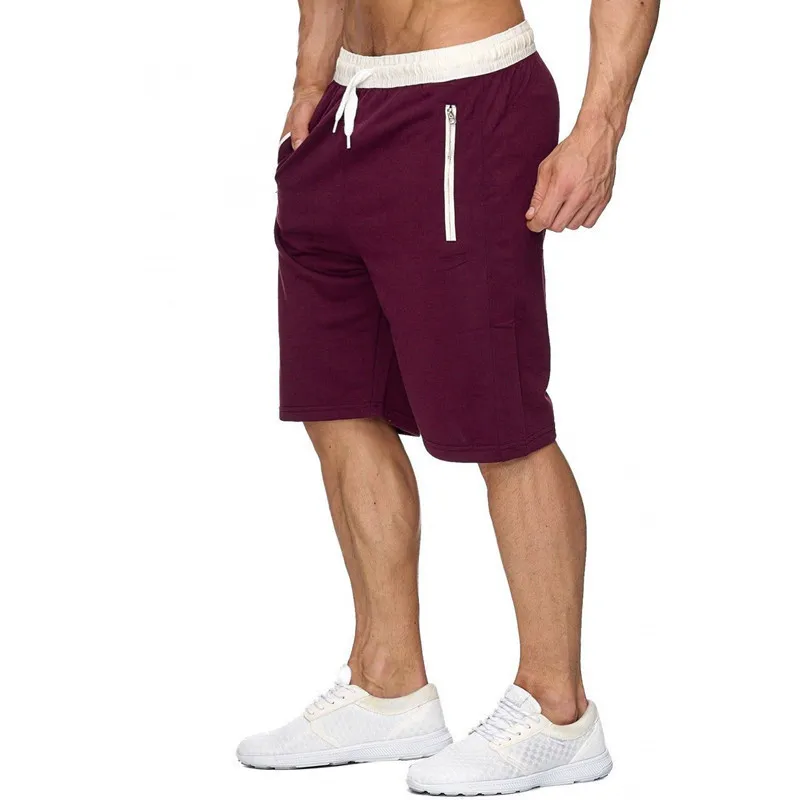 New Men's Sweatshirt Shorts Top Gym Men's Workout Pockets Zipper Bungee Cord and Beach Adult Summer Cropped Pants