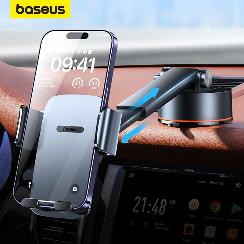 

Baseus Car Phone Holder Stand Gravity Dashboard ​900° Adjustable Support iPhone 14 Pro Xiaomi Samsung Huawei Mobile Phone Holder