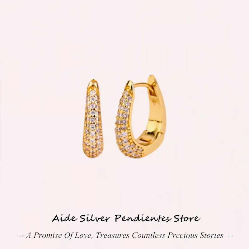 

AIDE 9mm Irregular Hoops Earrings For Women Trendy 18k Gold Plated Round Earrings Boucle D’oreille Valentine's Day Present