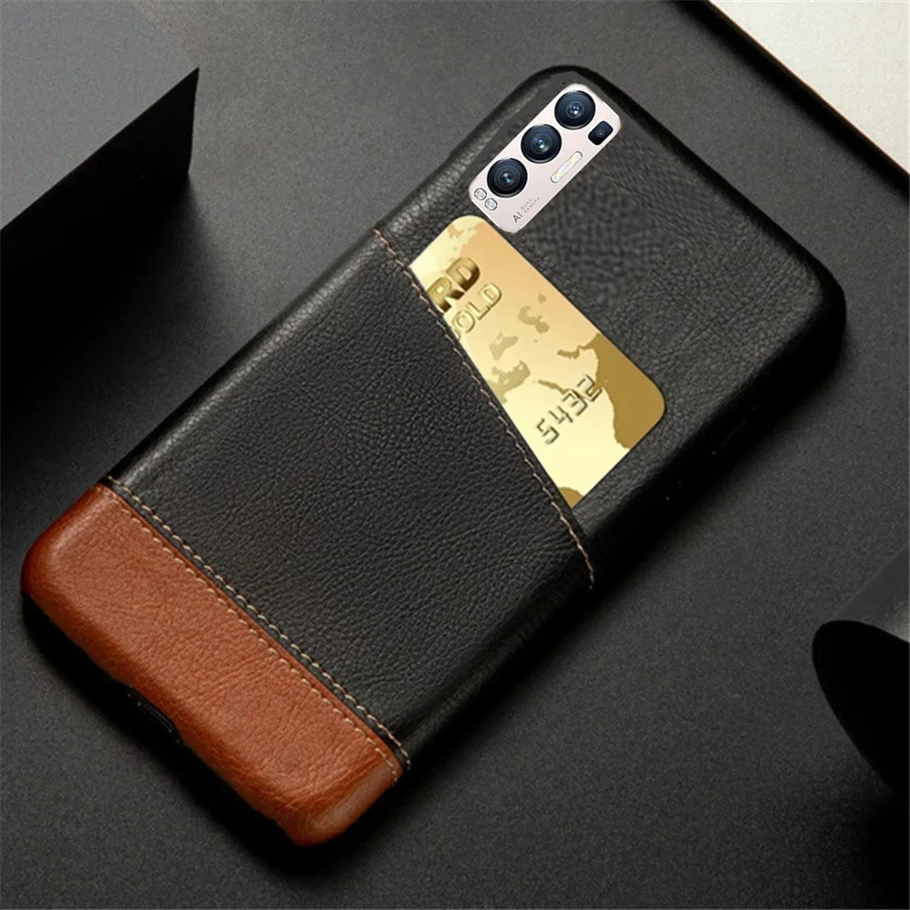 

Cover For OPPO Find X3 Neo Case For Find X3 Neo Coque Mixed Splice PU Leather Credit Card Cover For Find X3 Neo Fundas 6.55"