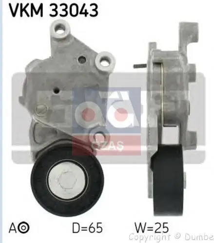 

VKM33043 for V KAYIS tensioner 307-FCS-FIE-C4-MA.3-VO.S40 1.6hdi -AC "65x25"