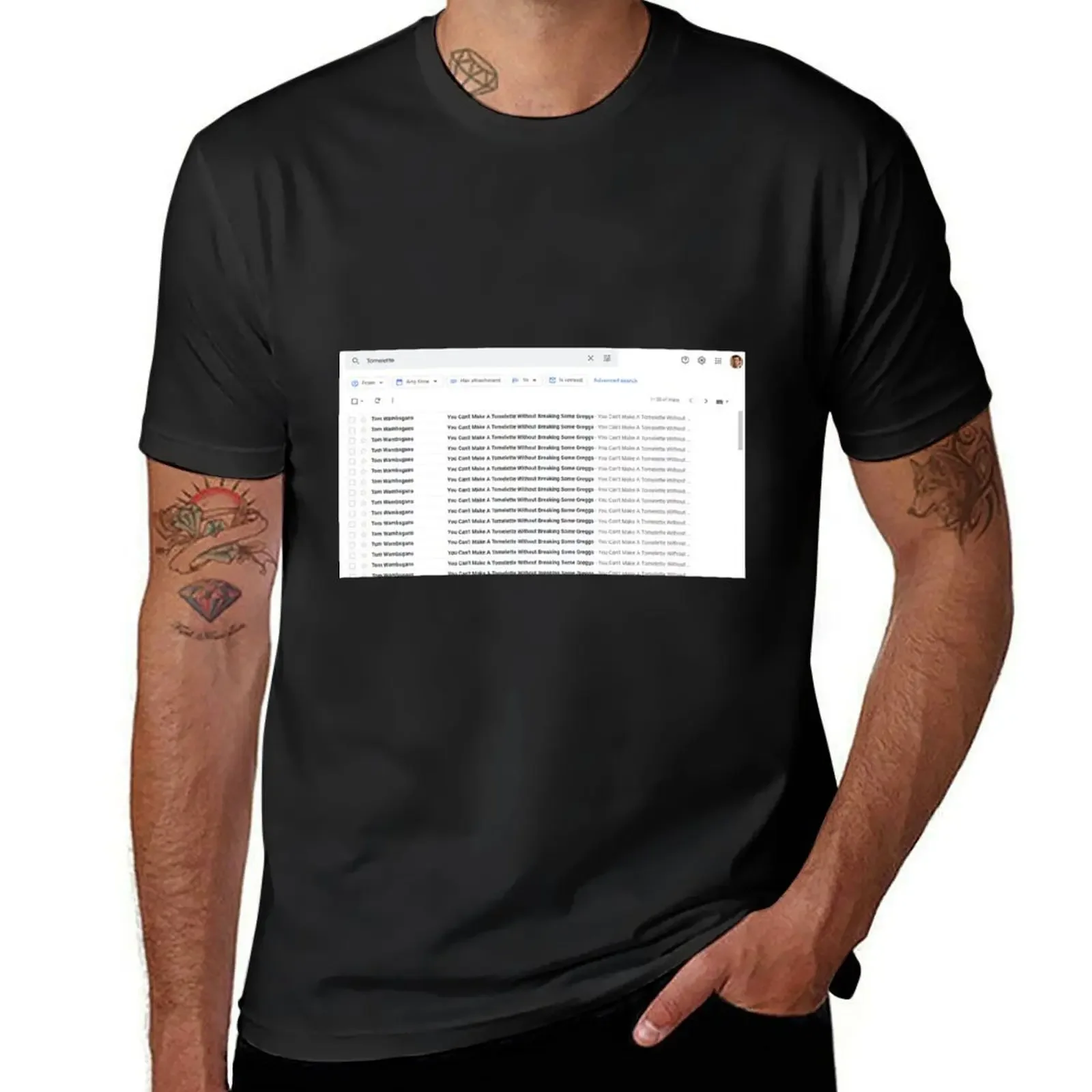 Футболка You Can't Make A Tomlette Without Breaking Some Greggs - Emails летний топ дешевые черные мужские