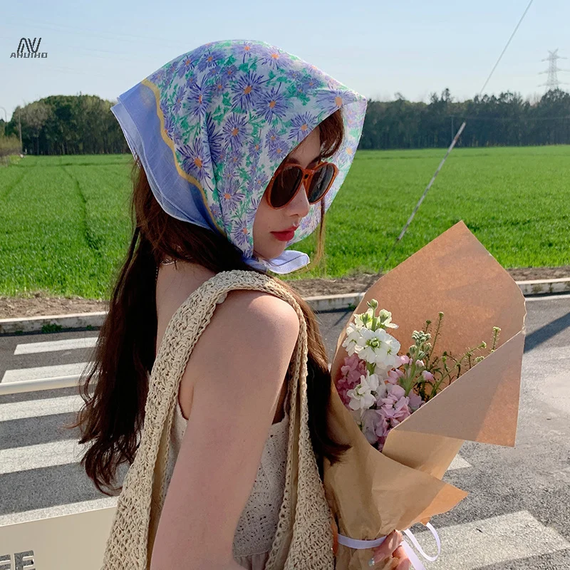 Модный и Повседневный Шарф женский художественный весенне-летний декоративный