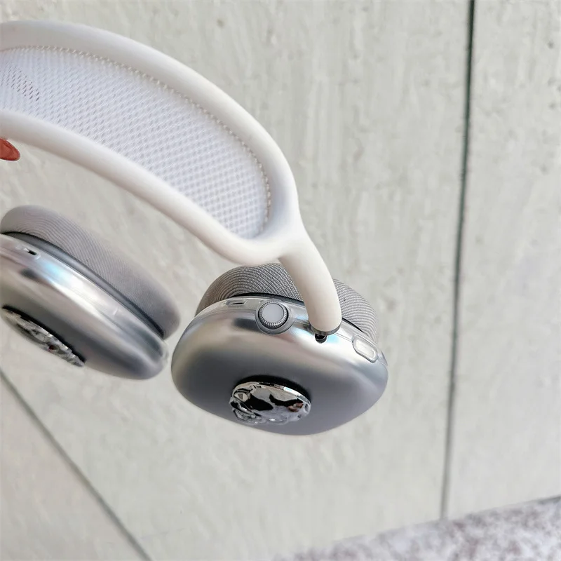 Фото Прохладный металлический чехол для Airpods Max, защитный декор в виде скелета для наушников Apple, чехол для Airpods Max, защита гарнитуры Capa №4