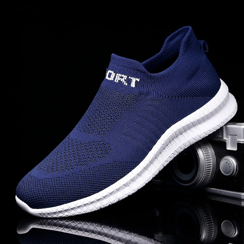 

2022 Men Sport Shoes Mesh Breathable Casual Sneakers for Men Fashion Lightweight Running Shoes Slip-on Flats Tenis Free Shipping