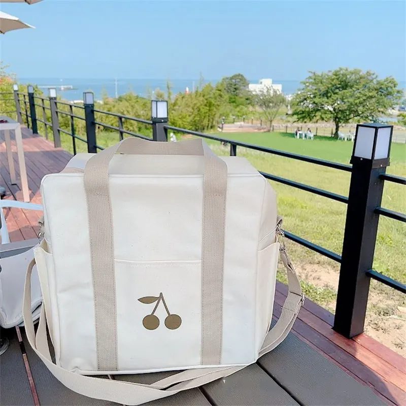 

Модная многофункциональная холщовая сумка-мессенджер для мам, сумка для ухода за ребенком, красивая водонепроницаемая сумка для детской ко...