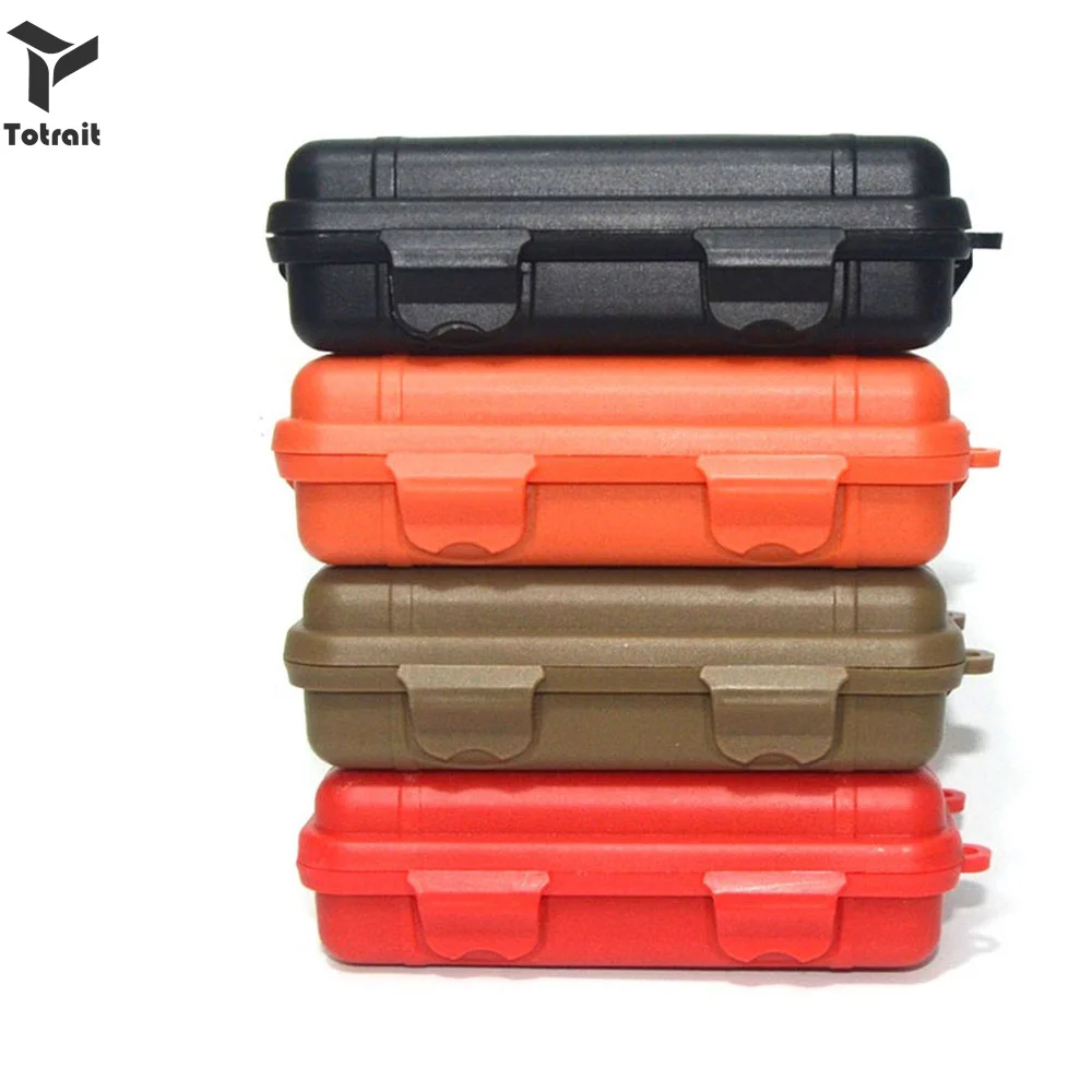 

New TOtrait High Quality Outdoor Shockproof Waterproof Airtight Survival Storage Case Container Carry Box 12cm*8cm*4cm