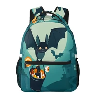2022 women shoulder bag illustration nighttime bat flying fashion school bag for teenage girl backpacks travel bag