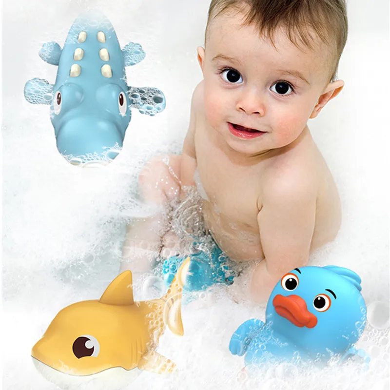 

Cartoon Shark Wind-Up Clockwork Bath Toy For Baby Swimming Pool Bathroom Shower Game Toy Kids Water Toy Baby Comforting Toys