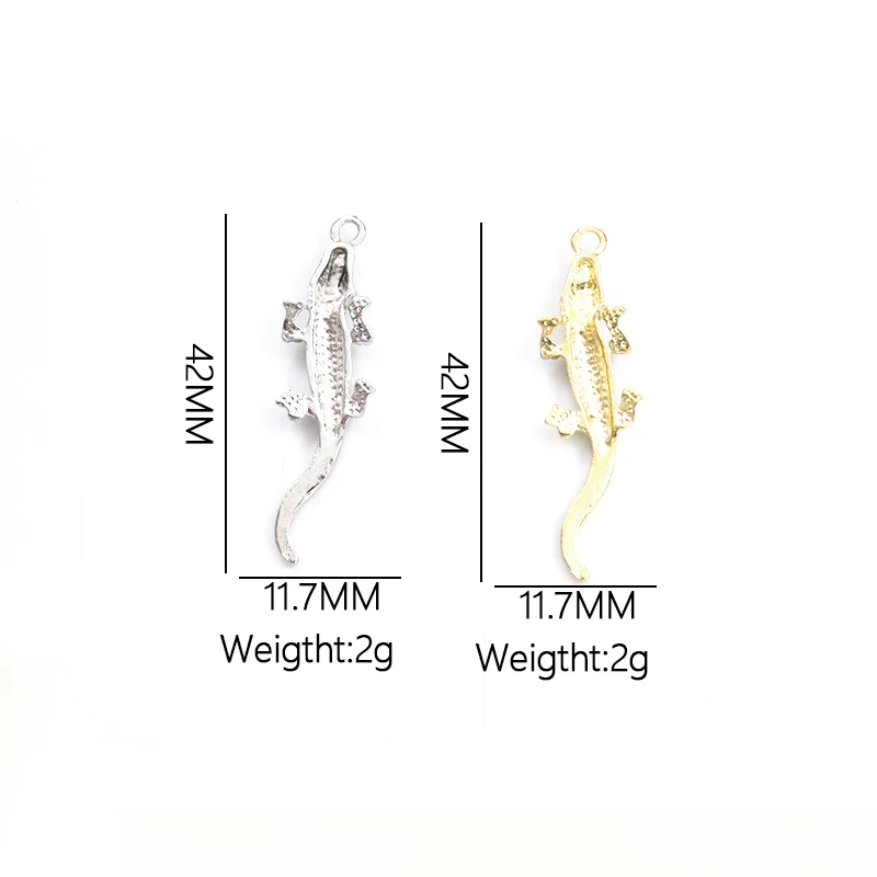 Подвески SONGDA крокодил стразы цинковый сплав 10 шт.