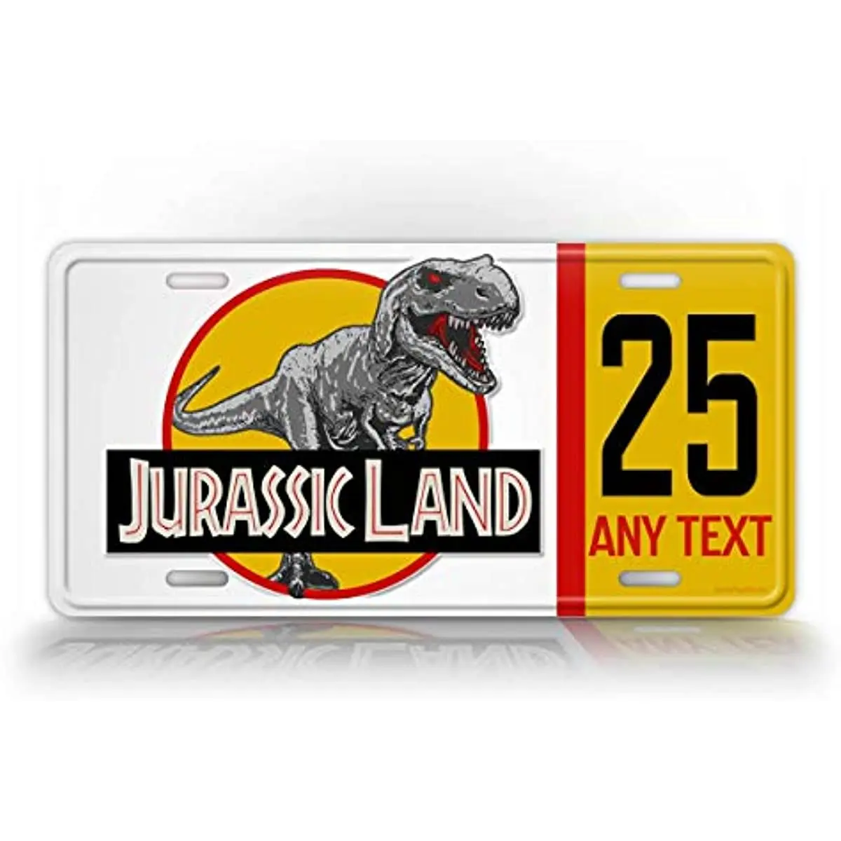 

Пользовательский номерной знак Land Юрского периода, персонализированный год и текст Wrangler Safari World, автомобильная бирка-настенное украшение, металлический настенный знак