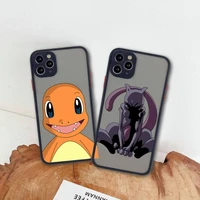 charmander bulbasaur mewtwo squirtle phone case for iphone 13 12 11 pro max mini xs 8 7 plus se 2020 xr matte transparent cover