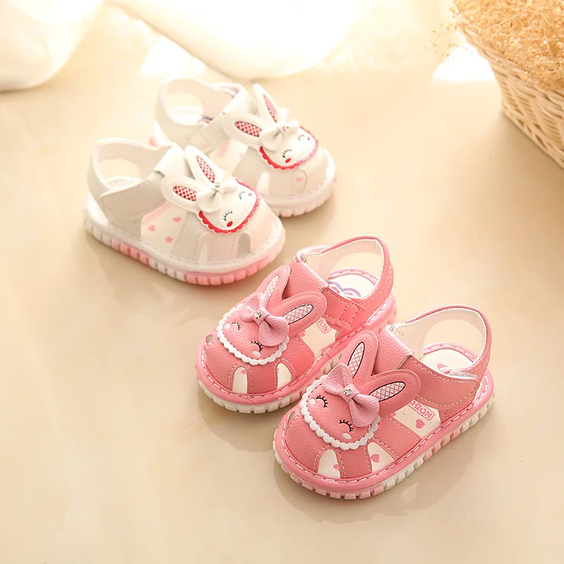 

Baby Sandals Girls New Baby Princess Soft Anti-slip Bottom Summer Children Closed Toe Toddler Cartoon Bunny Shoes