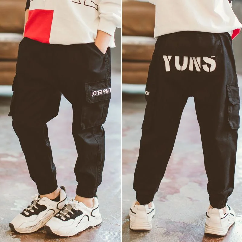Kid Pants For Boys cargo Pant Letters  Autumn Kids Pants Casual Kids Clothes Winter Teenage Boys Clothing For 4 6 8 12 14 Years
