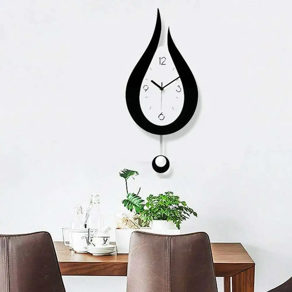 

New European Wall Clock Bedroom Living Room Silent Pendulum Design Modeling Clocks Drop Waterdrop Water Diy Modern T0m3